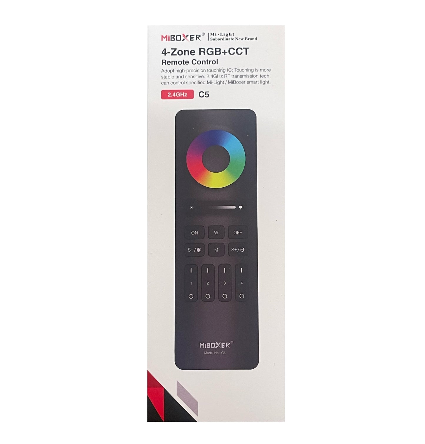 Wireless Dimming Remote 4 Zone - R, G, B, CW, WW