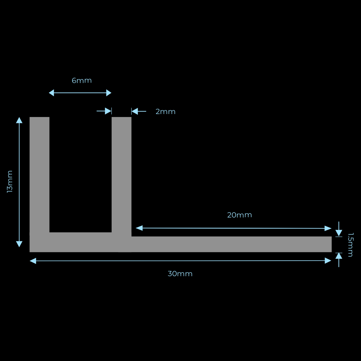 Flex Extreme Tiled-in Channel Bendy (20mm)