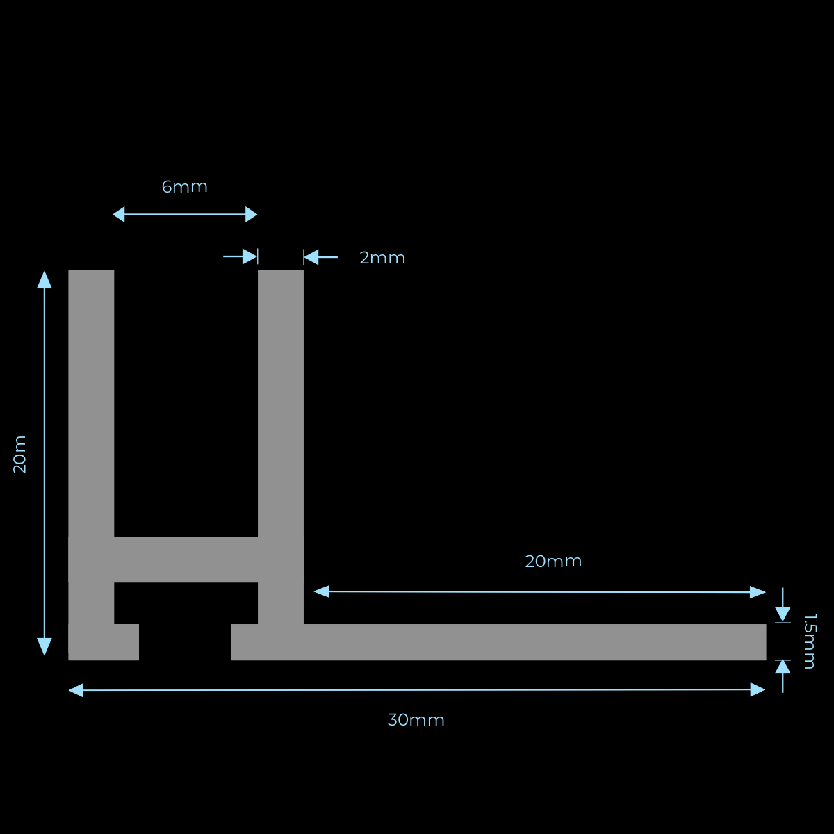 Flex Extreme Tiled-in XL Channel (20mm)
