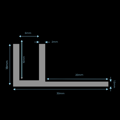 Flex Extreme Tiled-in Medium Channel (18mm)