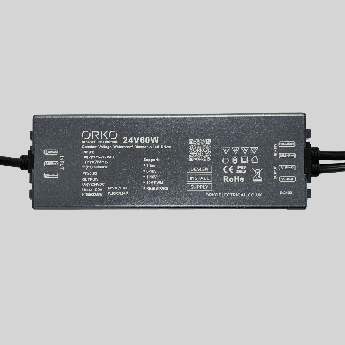ORKO IP67 24V LED (TRIAC / 0-10V) Dimmable Drivers image 0